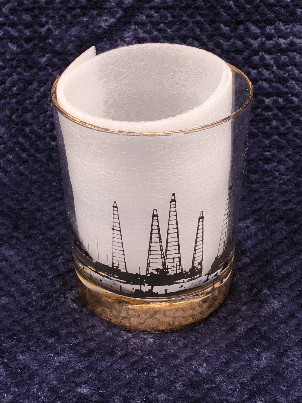 Vintage Mid-Century Modern "Black Gold" Oil Derrick Highball Glasses – Set of 2 - Picture 4 of 8